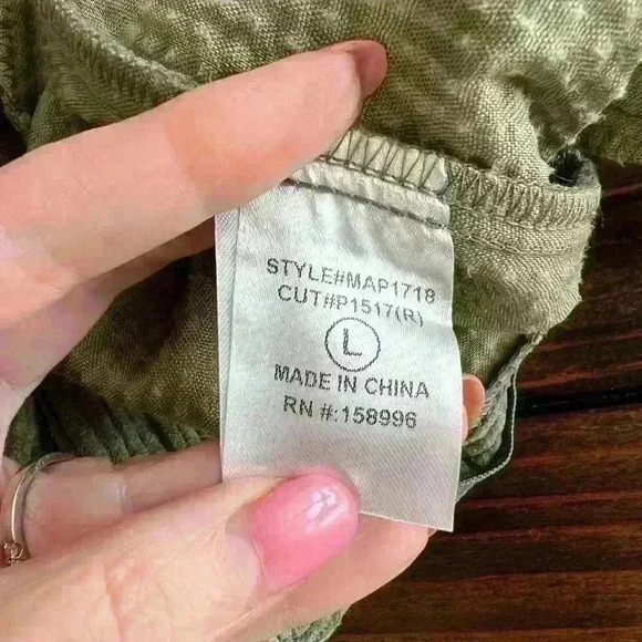 Luca +Grae sage green corduroy cuffed pants size large, NWT. - Picture 5 of 6